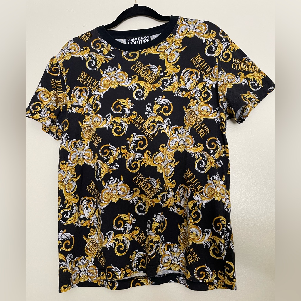 Versace Black And Gold Short Sleeve Tee